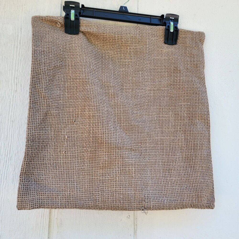 Crate & Barrel Chaparral linen Blend Woven 18x18 Brown (hay) pillow cover